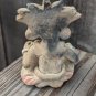 Vintage Seated Hand Made Mayan Clay Tribesman Figurine About 3" Tall