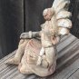 Vintage Seated Hand Made Mayan Clay Tribesman Figurine About 3" Tall