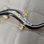 Gold Tone Black Enamel Crystal Rhinestone Salamander Brooch Pin 2.65 In.