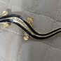 Gold Tone Black Enamel Crystal Rhinestone Salamander Brooch Pin 2.65 In.
