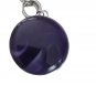 Lani pendant Large Lucite Plastic Black Blue  Swirl Round SilveyTone 34"