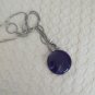 Lani pendant Large Lucite Plastic Black Blue  Swirl Round SilveyTone 34"