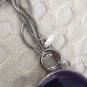 Lani pendant Large Lucite Plastic Black Blue  Swirl Round SilveyTone 34"