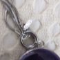Lani pendant Large Lucite Plastic Black Blue  Swirl Round SilveyTone 34"