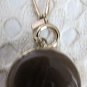 Lani pendant Large Lucite Plastic Tan brown  Swirl Round Gold Tone 34"