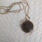 Lani pendant Large Lucite Plastic Tan brown  Swirl Round Gold Tone 34"