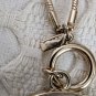Lani pendant Large Lucite Plastic Tan brown  Swirl Round Gold Tone 34"