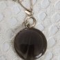 Lani pendant Large Lucite Plastic Tan brown  Swirl Round Gold Tone 34"