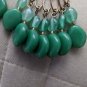 Teel Green On Silver Tone Loop Dangling Earrings