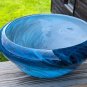 Dynasty Gallery Glass Fantastic Large Blue Bowl 10" Diameter, 5" Hight