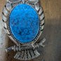 Vintage Large Statement 3.25" Wise Owl Faux Turquoise Chunky Pendant 23"Necklace