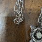 Vintage Large Statement 3.25" Wise Owl Faux Turquoise Chunky Pendant 23"Necklace