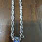 Handmade HEART Orange ZIRCON Golden Blue GEM Stone BUTTERFLY Cloisonne NECKLACE