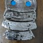 LARGE Owl Pendant & Necklace Silver Tone Costume Jewelry Necklace Blue Eye OO