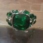 Vintage Sterling Silver .925 Green CZ Stone Bird Ring Size 9.5 Statement Piece