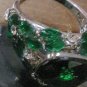 Vintage Sterling Silver .925 Green CZ Stone Bird Ring Size 9.5 Statement Piece