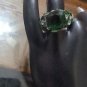 Vintage Sterling Silver .925 Green CZ Stone Bird Ring Size 9.5 Statement Piece