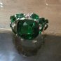 Vintage Sterling Silver .925 Green CZ Stone Bird Ring Size 9.5 Statement Piece
