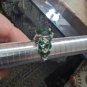Vintage Sterling Silver .925 Green CZ Stone Bird Ring Size 9.5 Statement Piece