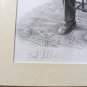 Signed Framed Print 54/375 Of Seated Captain With Ship Model Vintage Americana