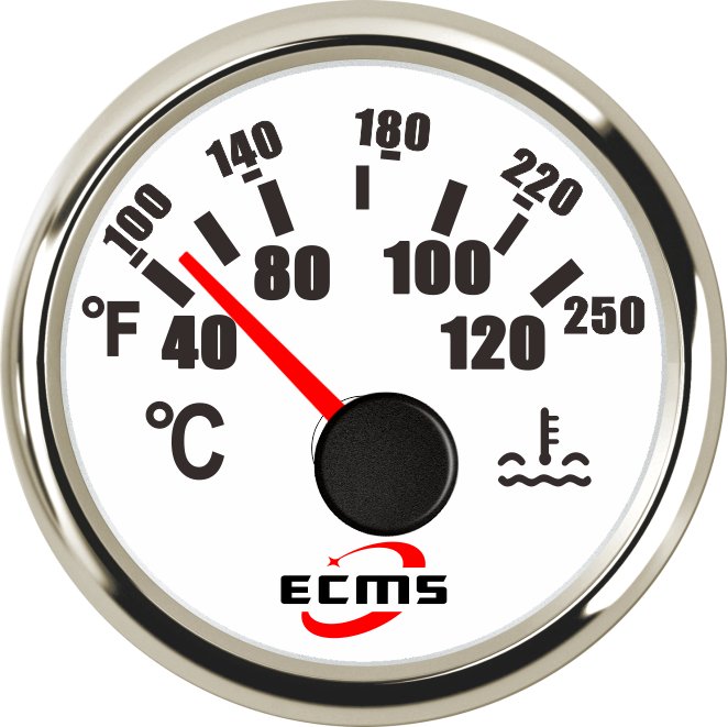 Marine Boat Yacht Water Temperature Temp Gauge 9-32V 40-120ÂºC 52mm 2â 316L Bezel