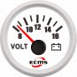 Marine Boat Battery Electrical Car Truck Voltmeter Gauge 8-16V 52mm 2â 316L