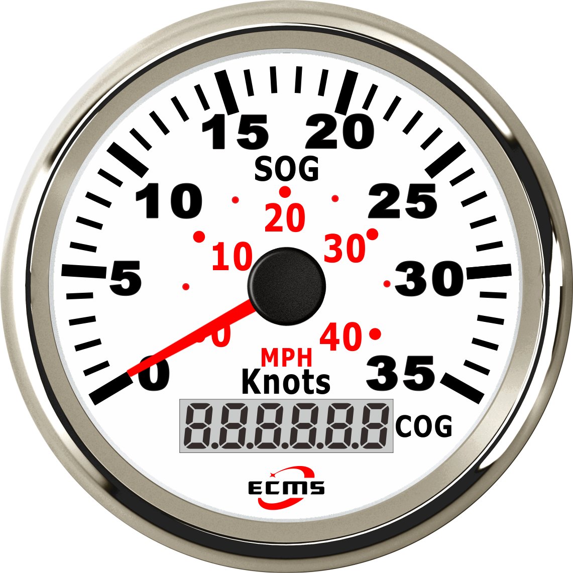 Marine Boat Auto GPS Speedometer Speed Meter Gauge 85mm 35Knots 9-32V 316L Bezel
