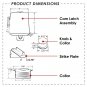 Latch Assembly With Round Knob & Round Collar Cabinet Hardware Marine Boat RV