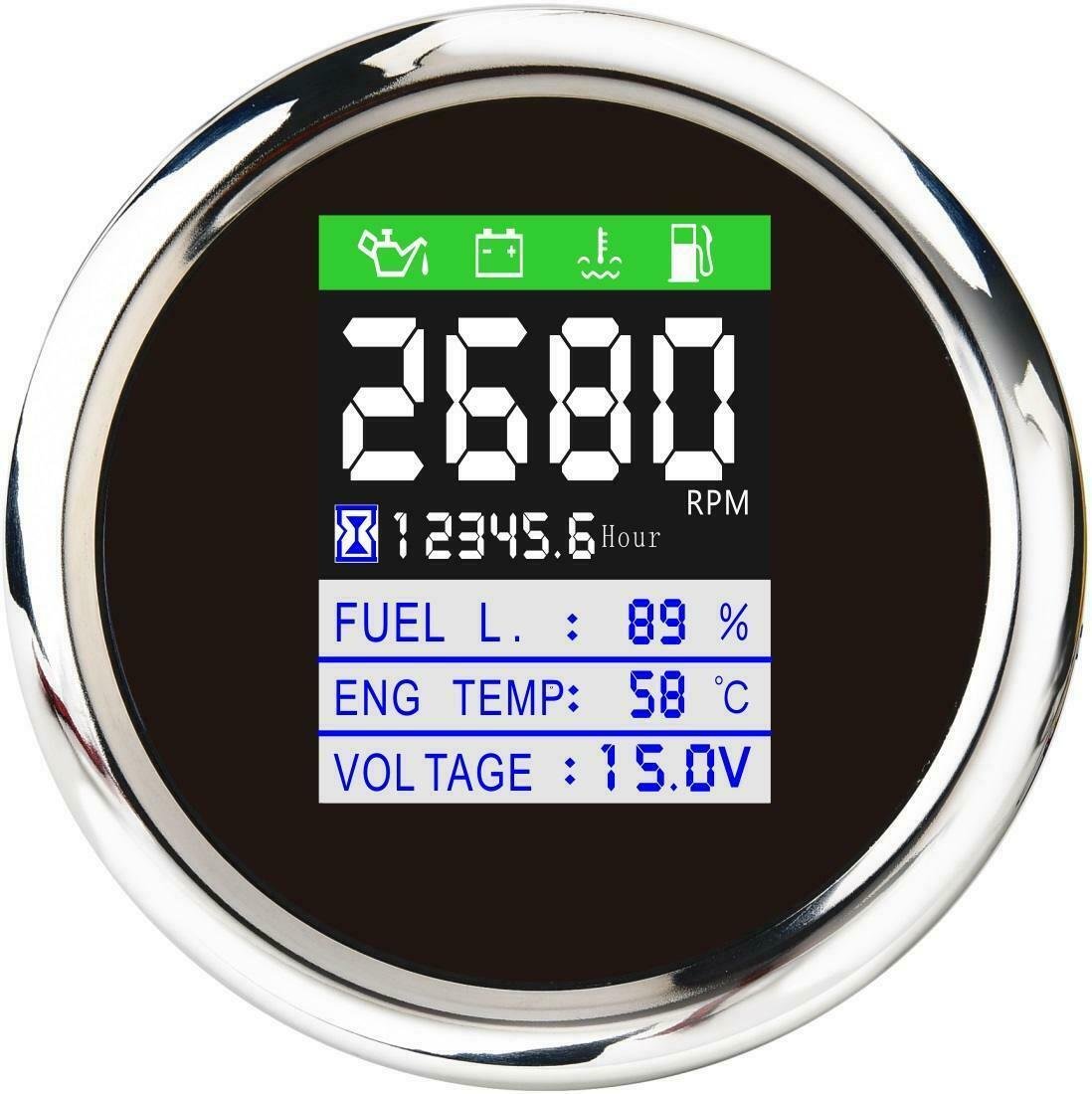 316 Stainless Steel CANbus Multifunction Gauge IP67 85mm For Marine Boat Yacht