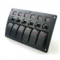 Marine Electric 6 Gang Red LED ON-OFF Rock Switch Panel for Boat Rv S1371