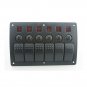 Marine Electric 6 Gang Red LED ON-OFF Rock Switch Panel for Boat Rv S1371