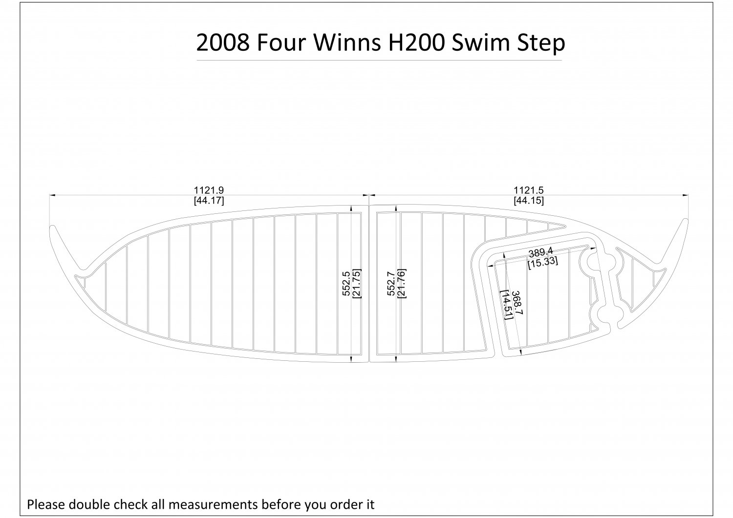 2008 Four Winns H200 Swim Step Platform Boat EVA Faux Foam Teak Deck Floor Pad