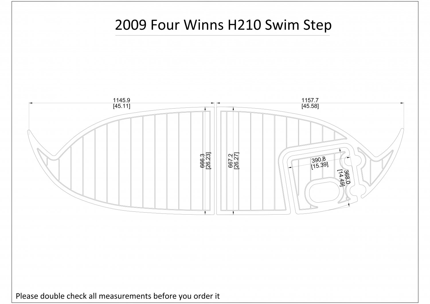 2009 Four Winns H210 Swim Step Platform Boat EVA Faux Foam Teak Deck Floor Pad