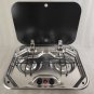 2 Burner Gas Stove Hob With Glass Lid 480*370*50mm 2*1.35KW GR-587 Boat Caravan RV Camper