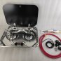 2 Burner Gas Stove Hob With Glass Lid 480*370*50mm 2*1.35KW GR-587 Boat Caravan RV Camper