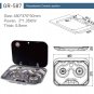 2 Burner Gas Stove Hob With Glass Lid 480*370*50mm 2*1.35KW GR-587 Boat Caravan RV Camper