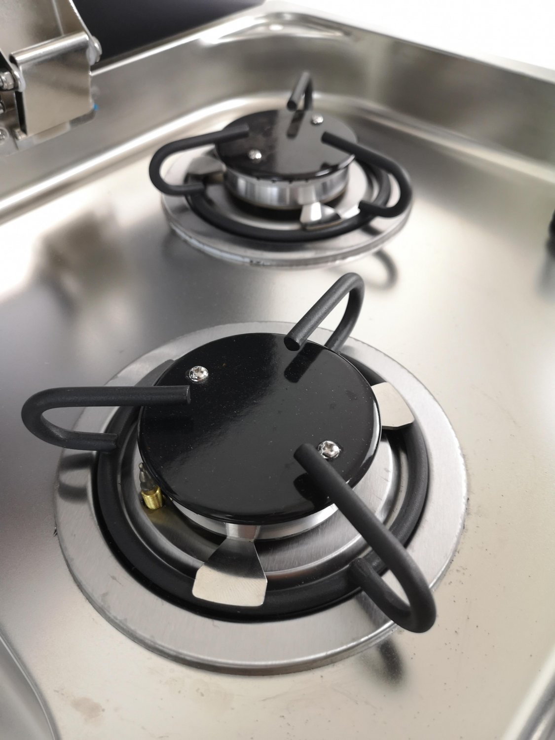 2 Burner Gas Stove Sink Combo with Glass Lid 2*1.8KW 775*365*150/120mm