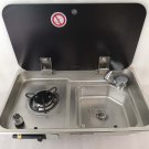 1 Burner Gas Stove Hob Sink Comb With Glass Lid 1*1.8KW 536*318*146/120mm GR-903
