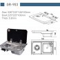 1 Burner Gas Stove Hob Sink Comb With Glass Lid 1*1.8KW 536*318*146/120mm GR-903