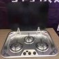 3 Burner Gas Stove Hob With Glass Lid 3*1.35KW 560*440*60mm GR-888 Boat Caravan RV Camper