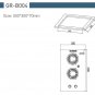 2 Burner LPG Gas Stove Hob With Tempered Glass 2*1.8KW 500*300*70mm GR-B004 Boat Caravan RV