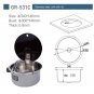 Stainless Steel Sink with Tempered Glass Lid &Ntilde;�340*146mm GR-531C Boat Caravan RV