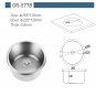 &Ntilde;�265*120mm Stainless Steel Round Sink Polished GR-577B RV Caravan Camper Boat