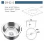 &Ntilde;�340*150mm Stainless Steel Round Sink GR-531B RV Caravan Camper Boat