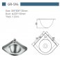 Stainless Steel Sink Hand Wash Basin 305*305*130mm Boat Caravan RV Camper GR-596