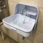370*390*180/375mm White Painted  Folding Sink with Integrated Tap Caravan Camper RV Boat