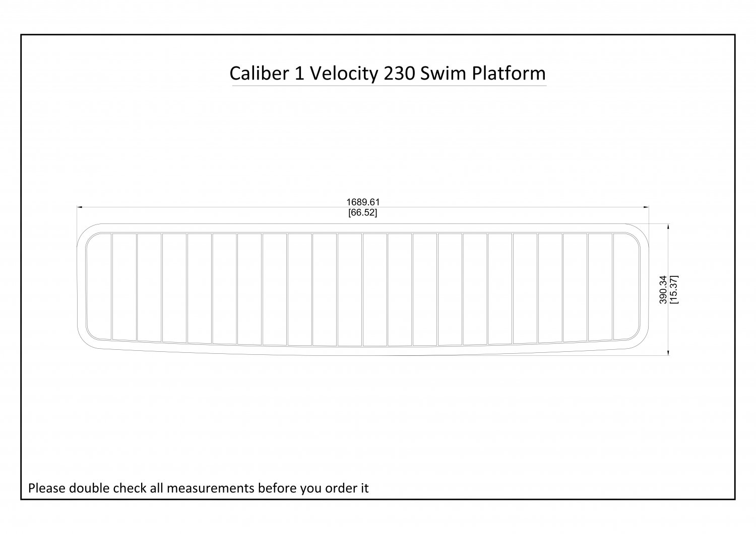 Caliber 1 Velocity 230 Swim Platform Cockpit Boat EVA Faux Foam Teak Deck Floor Pad