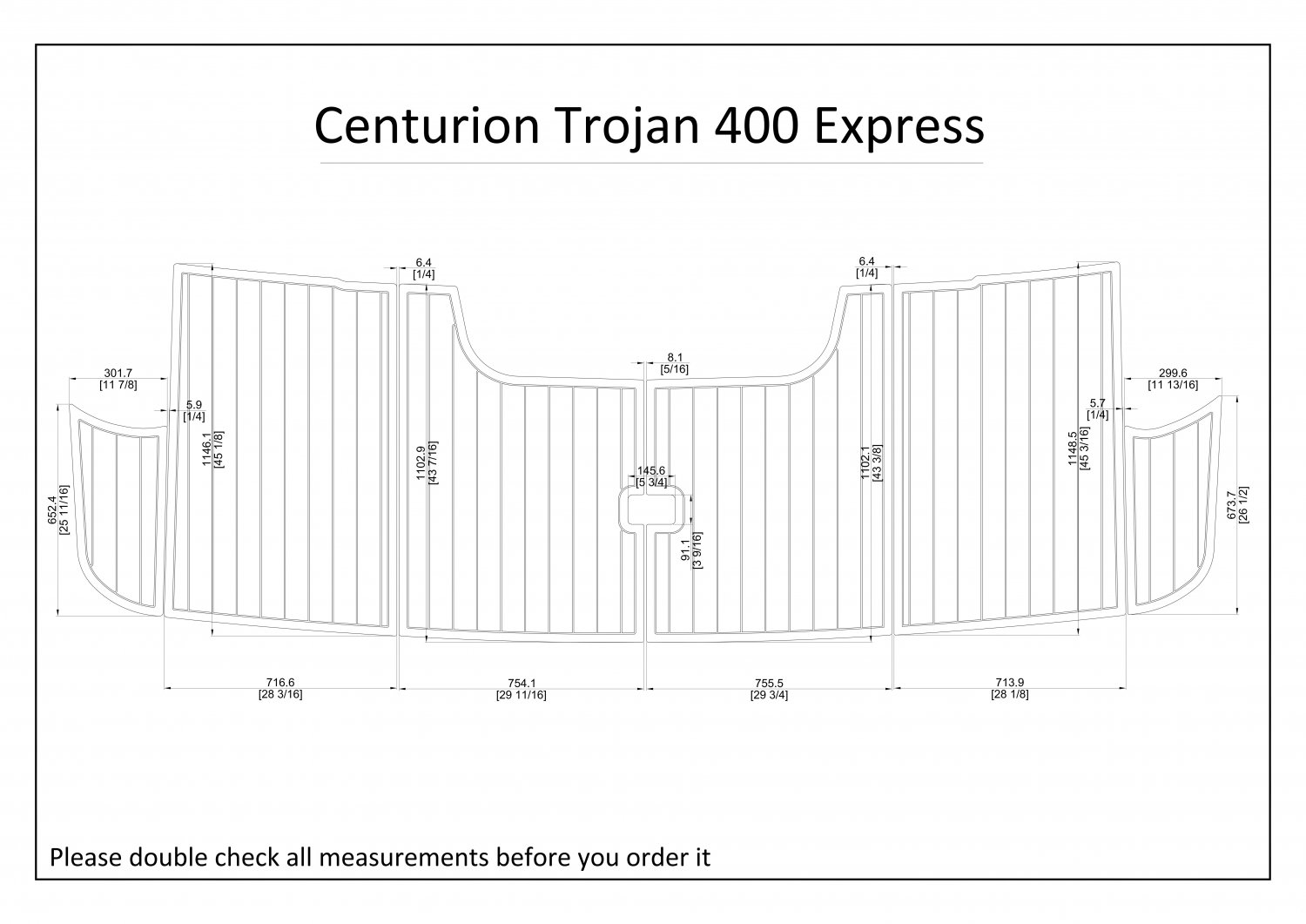 Centurion Trojan 400 Express Swim Platform Boat EVA Faux Foam Teak Deck Floor Pad