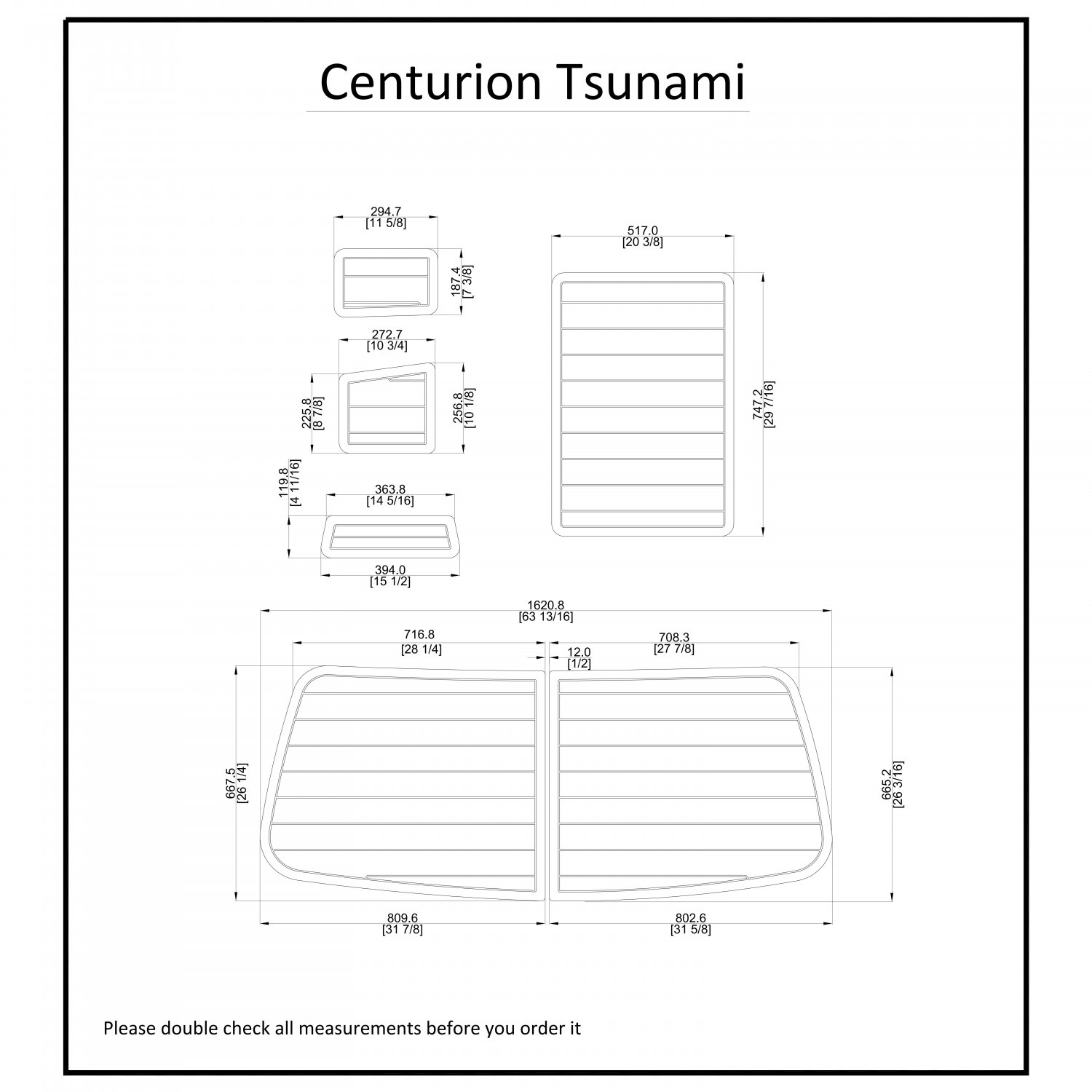 Centurion Tsunami Swim Platform Boat EVA Faux Foam Teak Deck Floor Pad