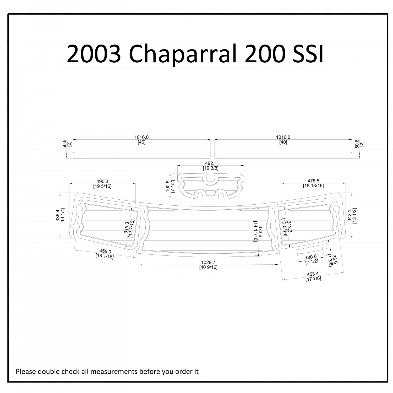 2003 Chaparral 200 SSI Swim Platform Boat EVA Faux Foam Teak Deck Floor Pad